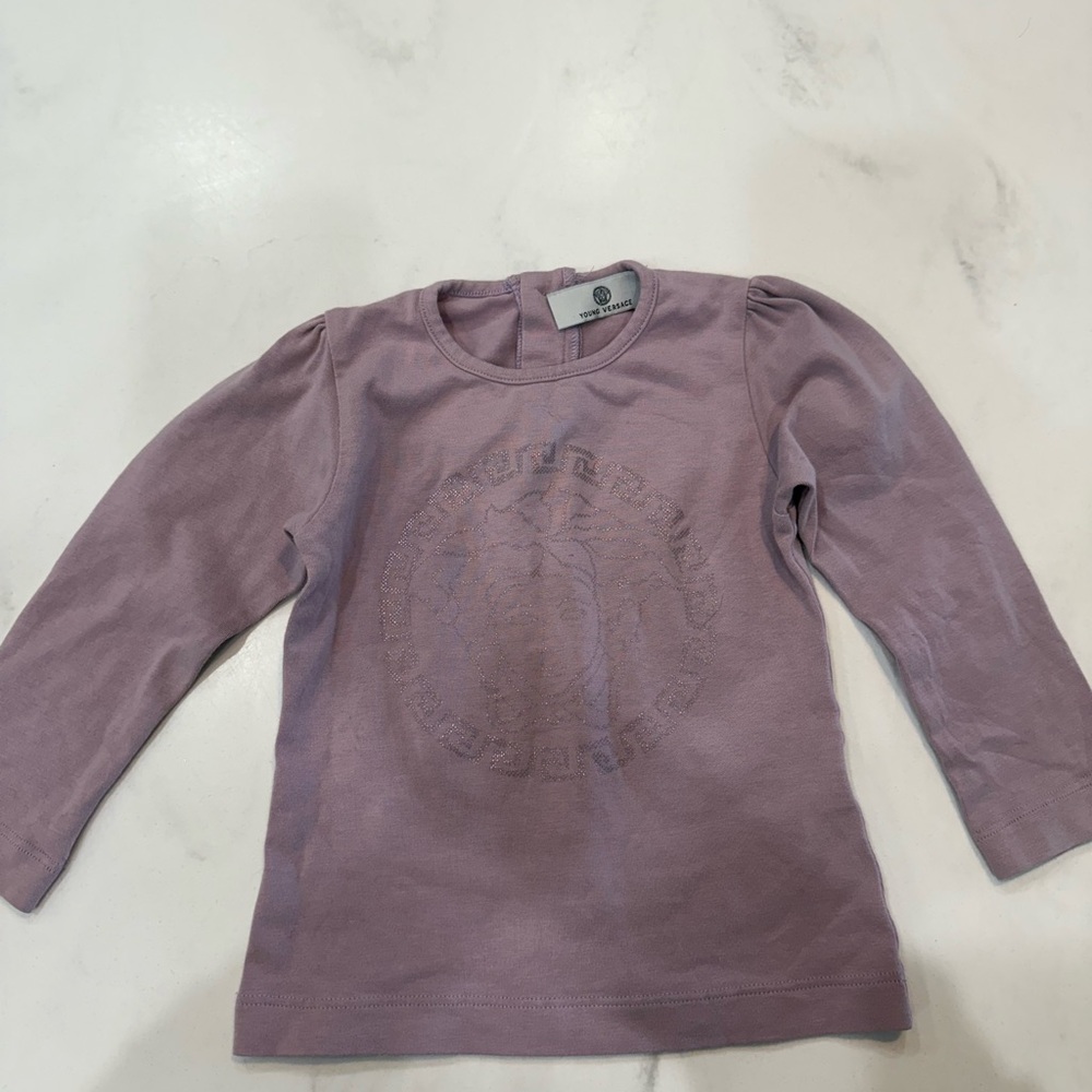 Versace Lavender Long Sleeve Kids Tee